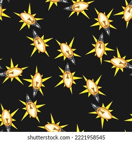 light bulb vector seamless pattern