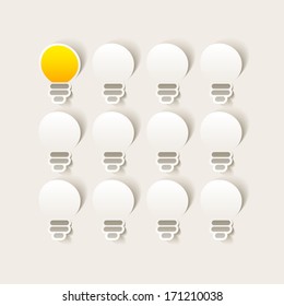Light bulb vector sticker