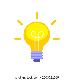 Light bulb. Vector stock illustration. Electric glowing light bulb. Idea. Thing. White background. Energy. Innovation. Lighting