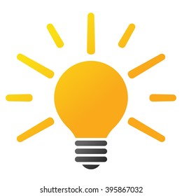 Light Bulb vector toolbar icon. Style is gradient icon symbol on a white background.