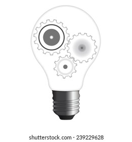 Light bulb vector white background