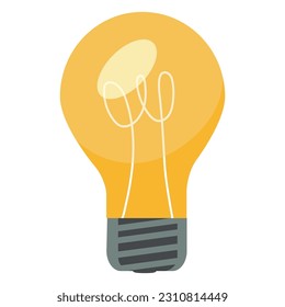 Light bulb in warm colors with an interesting design