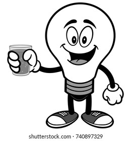 Light Bulb with Water Illustration