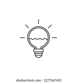 Light bulb with water inside icon. Simple outline vector of Sustainable Energy set icons for UI and UX, website or mobile application