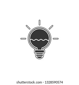Light bulb with water inside icon. Simple outline vector of Sustainable Energy set icons for UI and UX, website or mobile application on white background