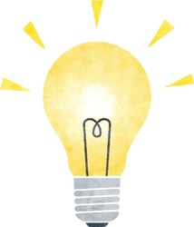 light bulb watercolor vector illustration drawing isolated