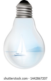 Light bulb in which the ship sails.