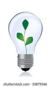 Light bulb whit plant / vector