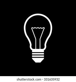 Light bulb - white vector icon