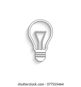 Light bulb - white vector icon  with shadow