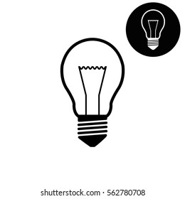 Light bulb  - white vector icon