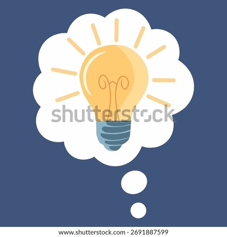 a light bulb within a thought cloud, representing problem-solving, creativity, and a moment of inspiration.