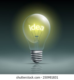 Light bulb with the word idea