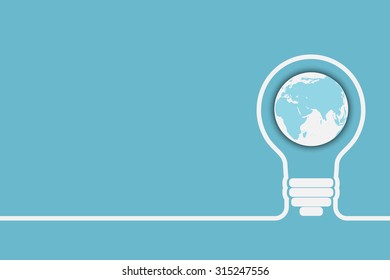 light bulb with a world globe. Conceptual illustration for your design