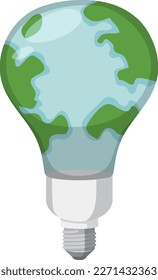 Light bulb with a world globe illustration