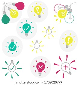 Light bulb yellow green red