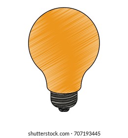 light bulb yellow to pencils colored silhouette vector illustration