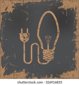 Light bulb,energy design on old paper background,vector