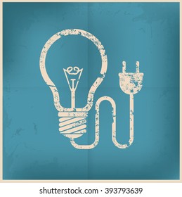 Light bulb,energy design on old background,vector