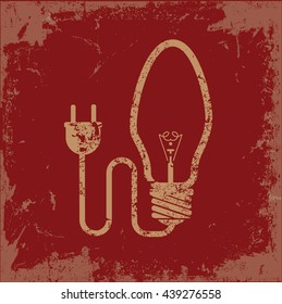 Light bulb,energy design on red background,vector