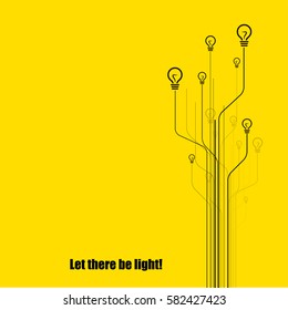 Light bulbs background. Energy power, electricity bright light. Concept of idea.