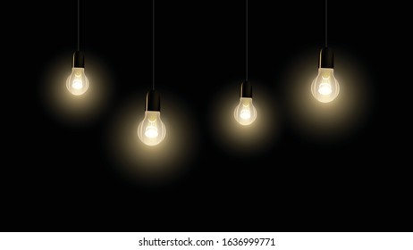 Light bulbs background for your text or wallpaper vector illustration 