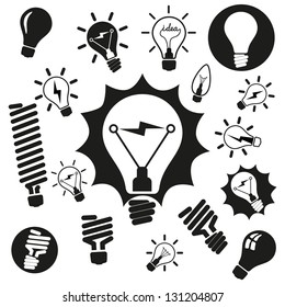 Light bulbs. Bulb icon set