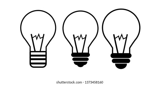 Light bulbs. Bulb icon set - Vector