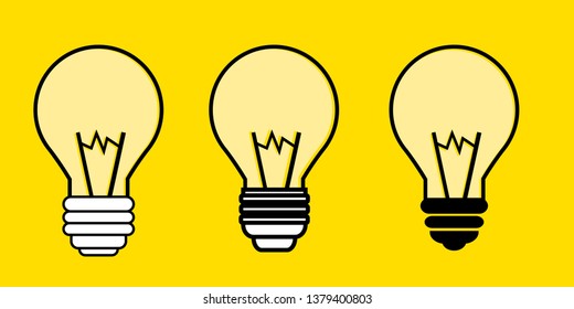 Light bulbs. Bulb icon set - Vector
