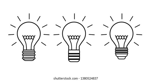 Light bulbs. Bulb icon set - Vector