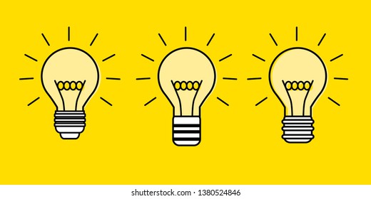 Light bulbs. Bulb icon set - Vector