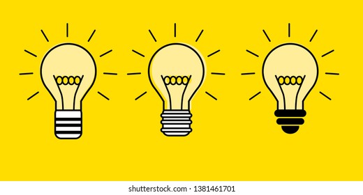 Light bulbs. Bulb icon set - Vector