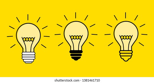 Light bulbs. Bulb icon set - Vector