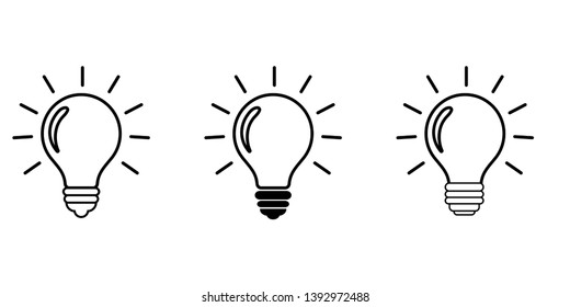 Light bulbs. Bulb icon set - Vector