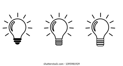 Light bulbs. Bulb icon set - Vector