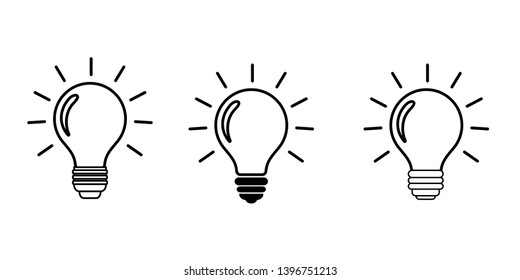 Light bulbs. Bulb icon set - Vector