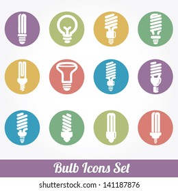 Light bulbs. Bulb icon set