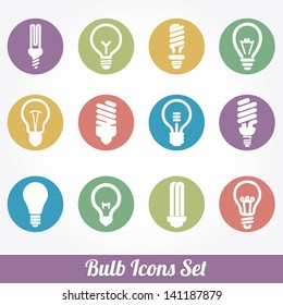 Light bulbs. Bulb icon set