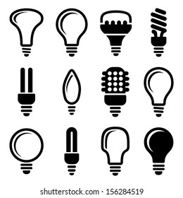 Light bulbs. Bulb icon set