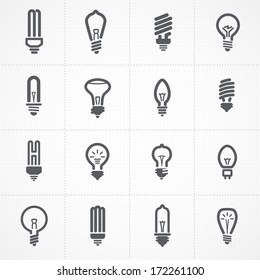 Light bulbs. Bulb icon set