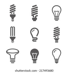 Light bulbs. Bulb icon set 