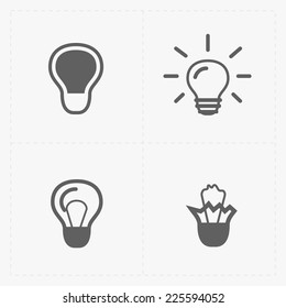 Light bulbs. Bulb icon set.