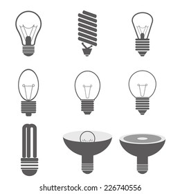 Light bulbs. Bulb icon set
