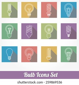 Light bulbs. Bulb icon set
