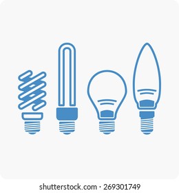 Light bulbs. Bulb icon set