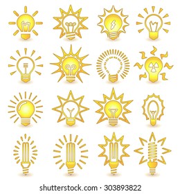 Light bulbs. Bulb icon set