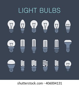 Light bulbs. Bulb icon set