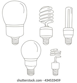 Light bulbs. Bulb icon set