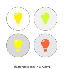 Light bulbs. Bulb icon set