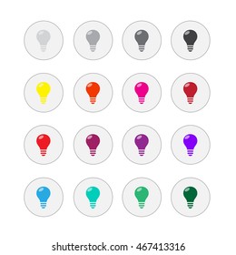 Light bulbs. Bulb icon set